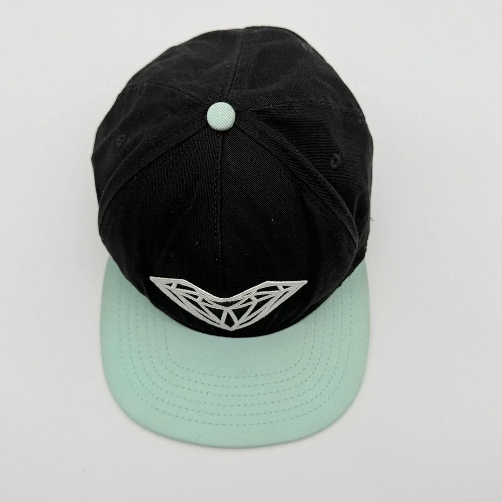 Diamond Supply Co Hat Snapback Men OSFM Black Mint Diamond Logo Skate Streetwear